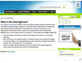 22 22
Trademark Clearing House
 