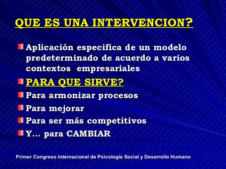 Nuevos modelos de intervención organizacional