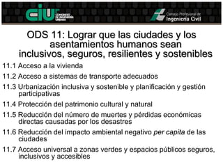 Objetivos de Desarrollo Sostenible y Ciudades Sustentables - Ing ...
