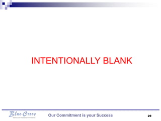 INTENTIONALLY BLANK




   Our Commitment is your Success   29
 