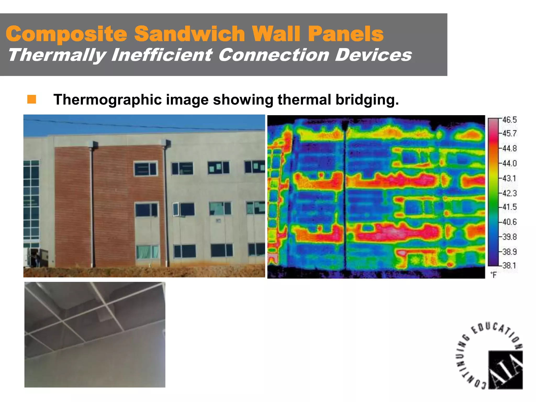 Composite Sandwich Wall Panels

Thermally Inefficient Connection Devices


Thermographic image showing thermal bridging.

 