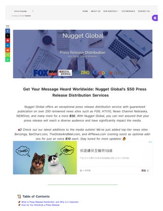 Make Your Message Go Viral with Nugget Global's Press Release Distribution Services
