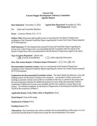 Nugget Project financial feasibility plan