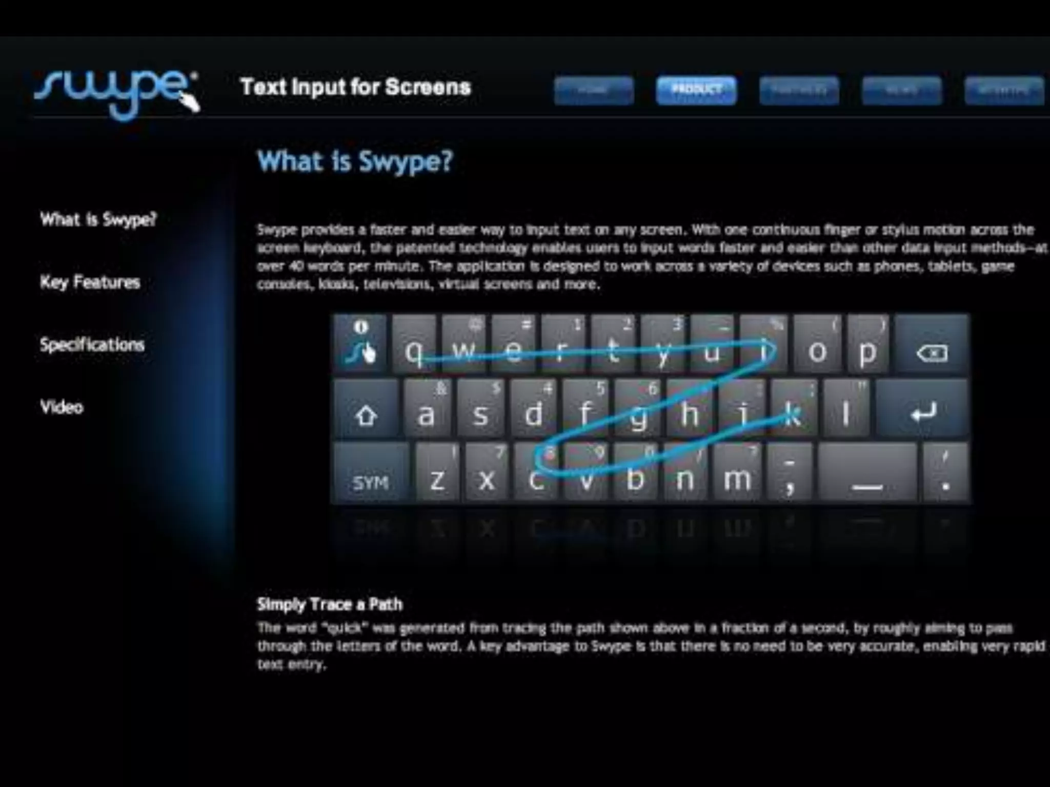 Nui touchscreen tech (Ipad)