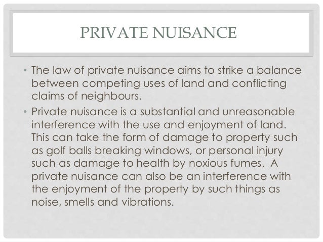what is private nuisance