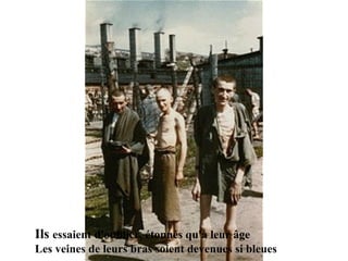 Ils  essaient d'oublier, étonnés qu'à leur âge Les veines de leurs bras soient devenues si bleues 