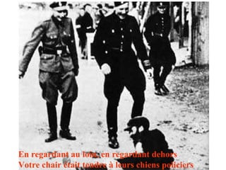 En regardant au loin, en regardant dehors Votre chair était tendre à leurs chiens policiers 