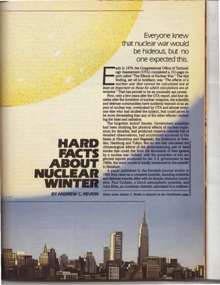 Hard Facts About Nuclear Winter (1985) Slide 2