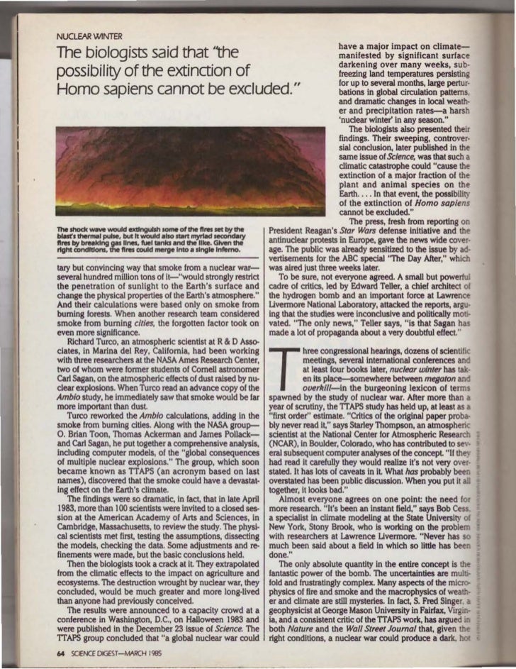 Hard Facts About Nuclear Winter (1985) Slide 3