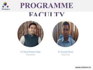 PROGRAMME
FACULTY
www.nulearn.in
 
