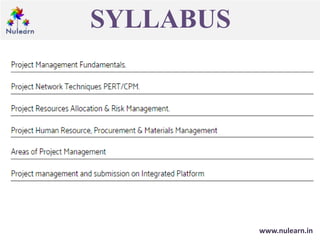 SYLLABUS
www.nulearn.in
 