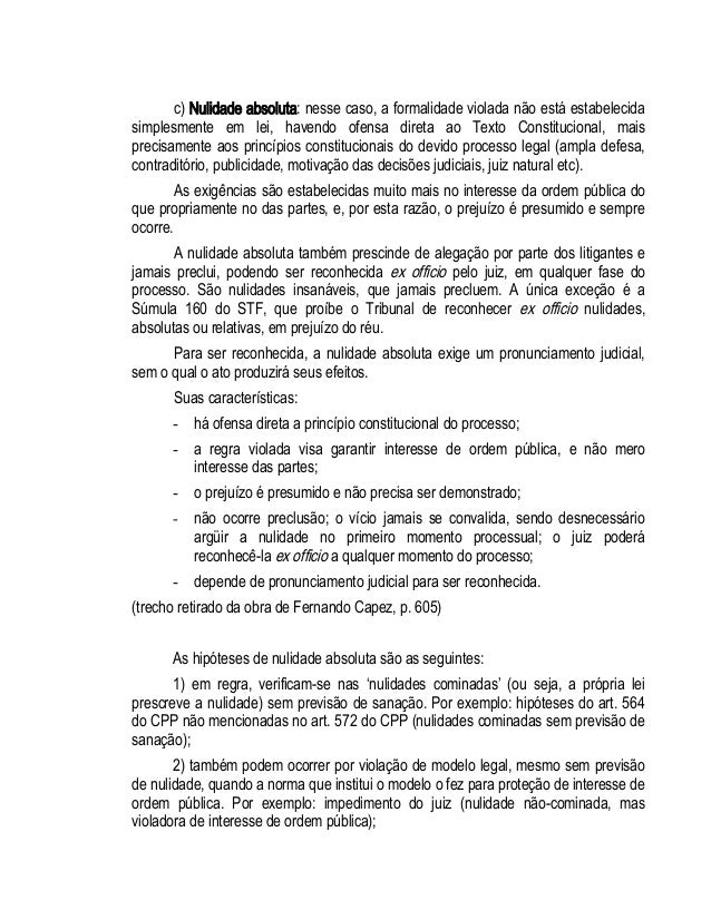 Nulidades doutrina