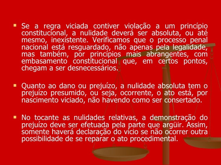 Nulidades no processo penal Nulidades no processo penal