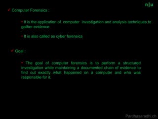 Introduction to Forensics and Steganography by Pardhasaradhi C | PPS