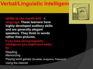 multiple intelligence theory of psychology | PPT