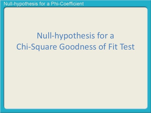 null hypothesis goodness of fit
