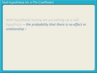 Null hypothesis for a Chi-Square Test of Independence | PPTX