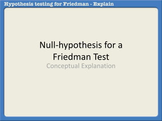 Null-hypothesis for a 
Friedman Test 
Conceptual Explanation 
 