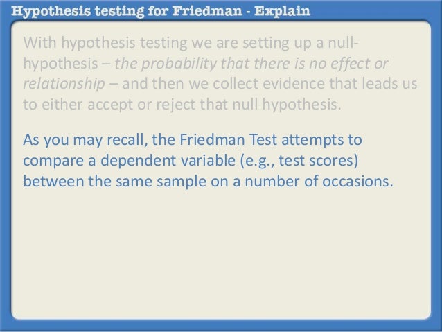 Null Hypothesis For Friedman Test