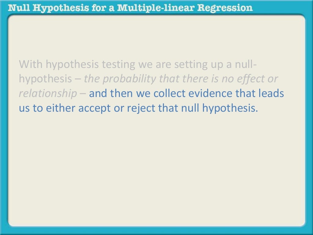 Null hypothesis for multiple linear regression