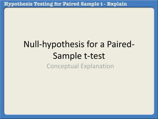 Null-hypothesis for a Paired- 
Sample t-test 
Conceptual Explanation 
 