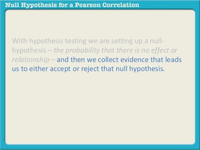 null hypothesis correlation