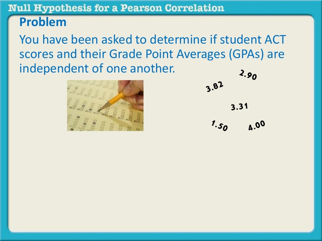 Null hypothesis for Pearson Correlation (independence)
