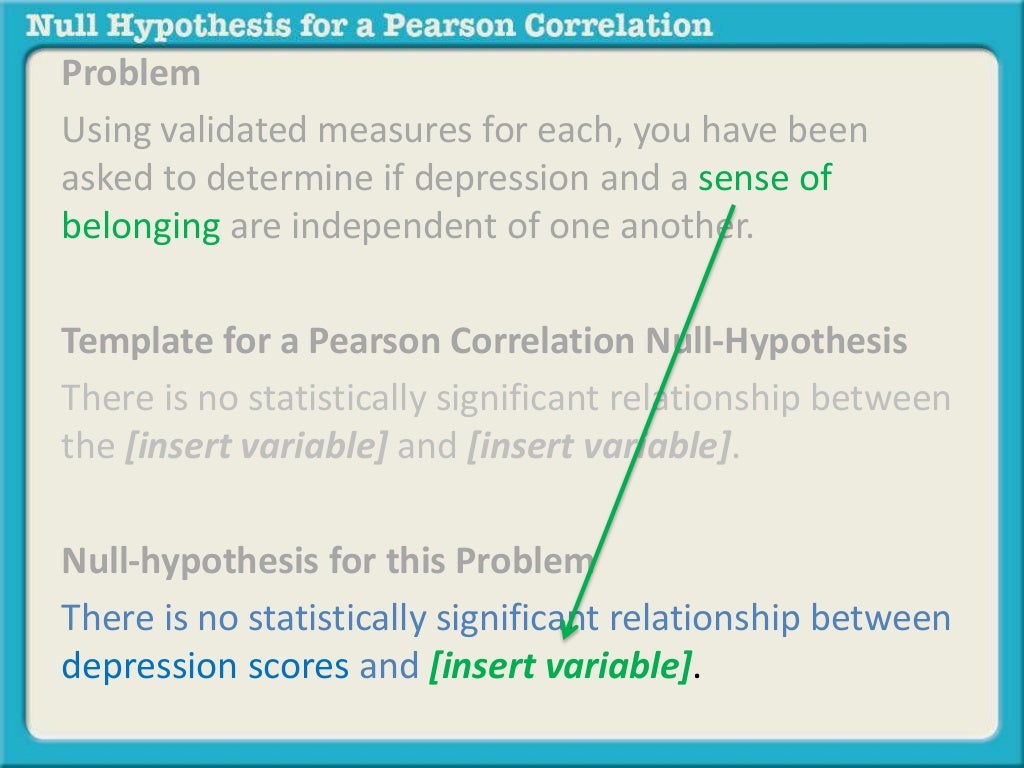 null hypothesis correlation