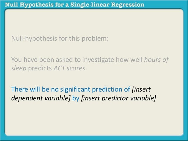 null hypothesis linear regression analysis