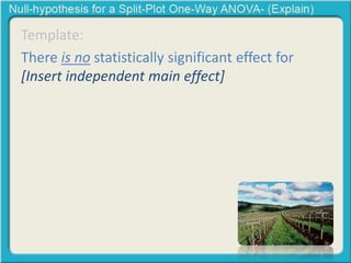 Template: 
There is no statistically significant effect for 
[Insert independent main effect] 
 