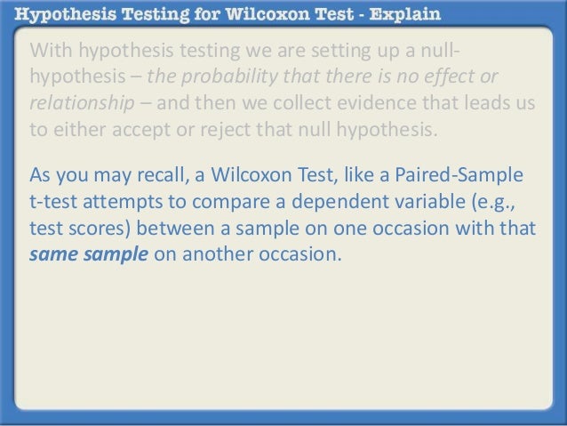 Null Hypothesis For Wilcoxon Test