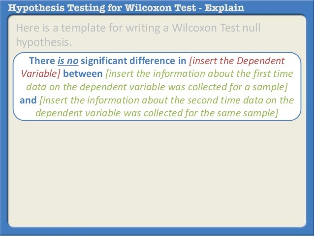 Null Hypothesis For Wilcoxon Test
