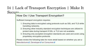 I4 | Lack of Transport Encryption | Make It
Secure
 