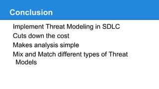 Credits
https://thenounproject.com/
https://www.owasp.org/index.php/Application_Threat_Modeling
http://www.cartoonstock.com/directory/s/solider.asp
http://www.thebadchemicals.com/?p=17
http://en.wikipedia.org/wiki/Threat_model
http://resources.infosecinstitute.com/intro-secure-software-development-life-cycle/
https://technet.microsoft.com/en-us/security/hh855044.aspx
http://arthurminduca.com/2014/03/07/quality-assurance-in-software-development-when-should-you-start-the-testing-process/
http://en.wikipedia.org/wiki/Bingham_Canyon_Mine
http://www.curbsideclassic.com
http://www.businessinsider.com.au/
https://animationreview.files.wordpress.com/
http://securitywatch.pcmag.com
Microsoft SDL Threat Modeling Tool
 