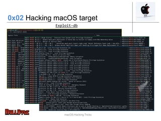 macOS Hacking Tricks
0x02 Hacking macOS target
Exploit-db
 