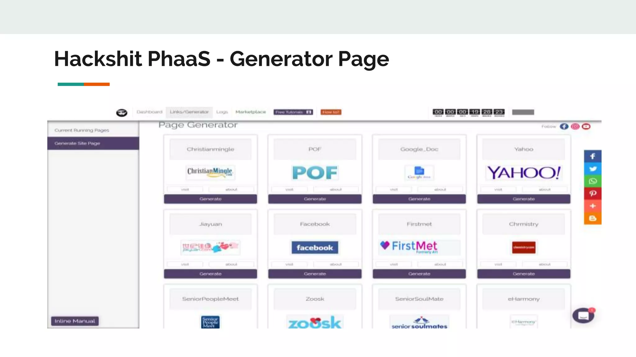 Hackshit PhaaS - Generator Page
 