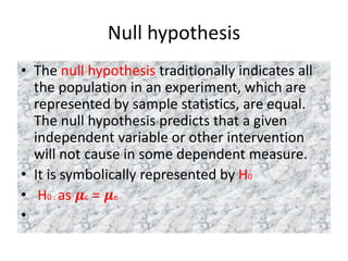 Null hypothesis | PPTX