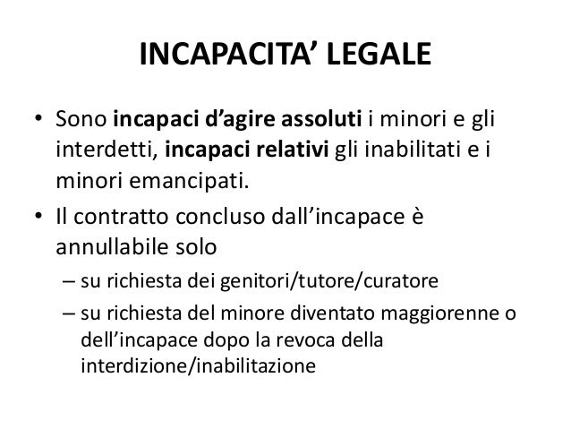 Chi Sono Gli Incapaci Assoluti