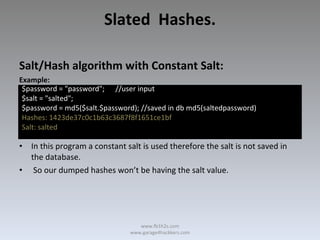 Salt Cryptography & Cracking Salted Hashes by fb1h2s | PPT