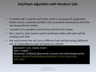 Salt Cryptography & Cracking Salted Hashes by fb1h2s | PPT