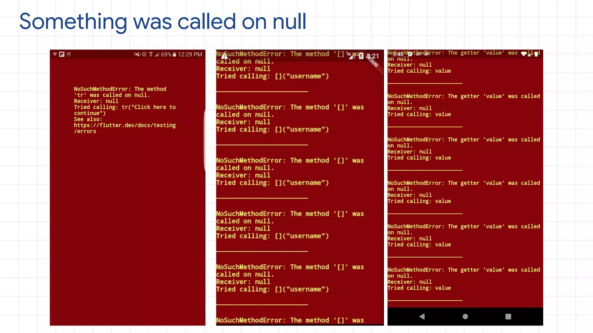 Something was called on null
 