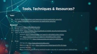 Getting Started With Hacking Android & iOS Apps? Tools, Techniques and resources