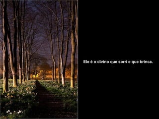 Ele é o divino que sorri e que brinca.   