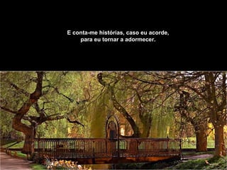 E conta-me histórias, caso eu acorde,   para eu tornar a adormecer.   