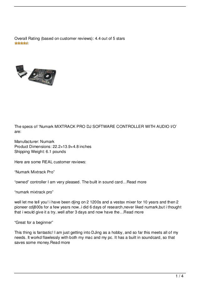 Numark Mixtrack Pro Dj Software Controller With Audio I O Numark Mixtrack Pro Dj Software Controller With Audio I O