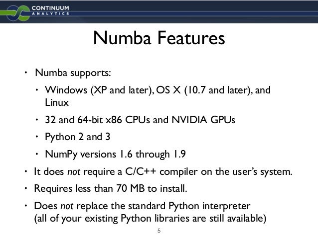 Numba Overview