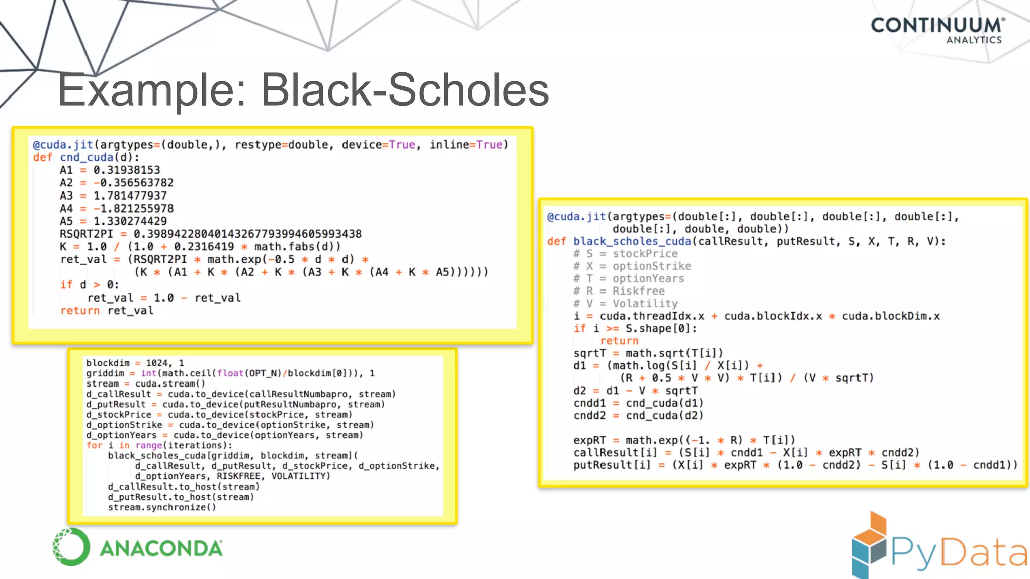 Example: Black-Scholes
 