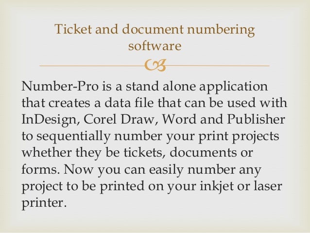 number pro ticket numbering ticket numbering software