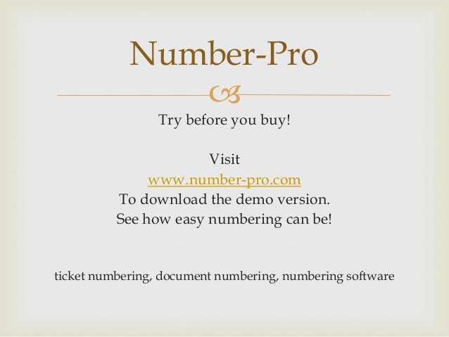 ticket numbering software