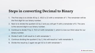 Number-Systems-and-Conversion(Decimal and Binary System) | PPT